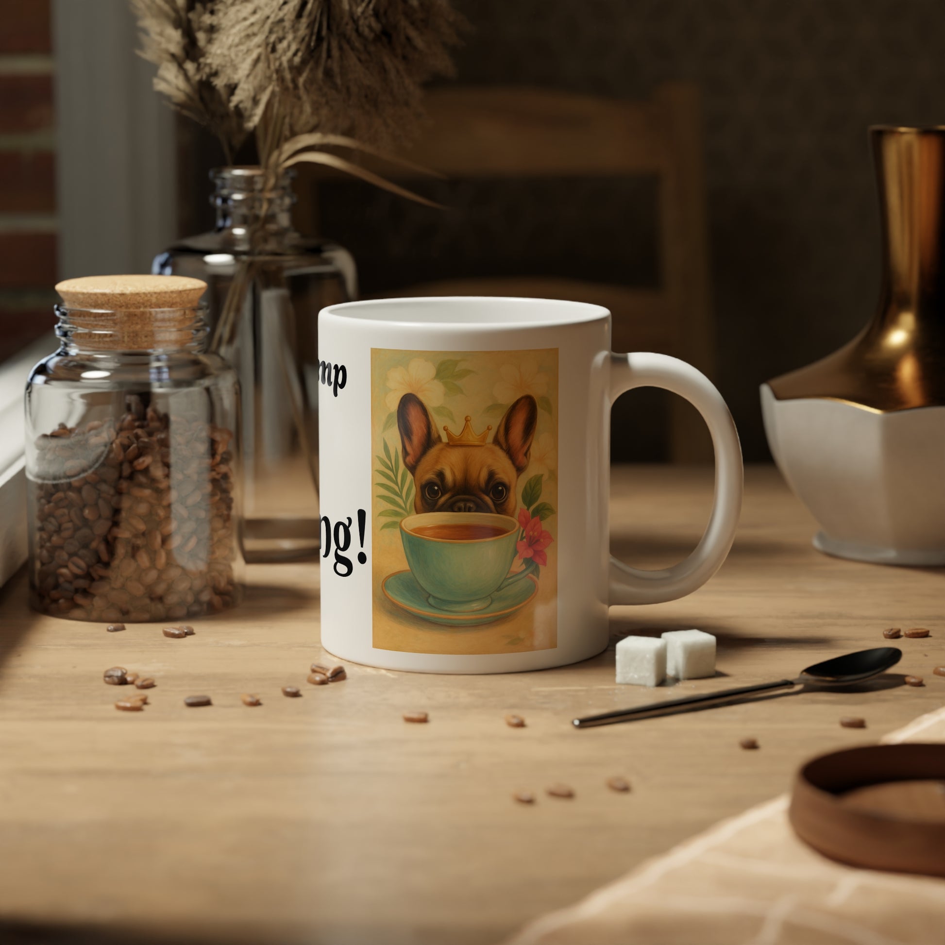 Frenchie Lover Jumbo Mug, 20oz - Tea Coffee Cup, French Bulldog Gift, Cute Dog Lover Present, Oversized Drinkware