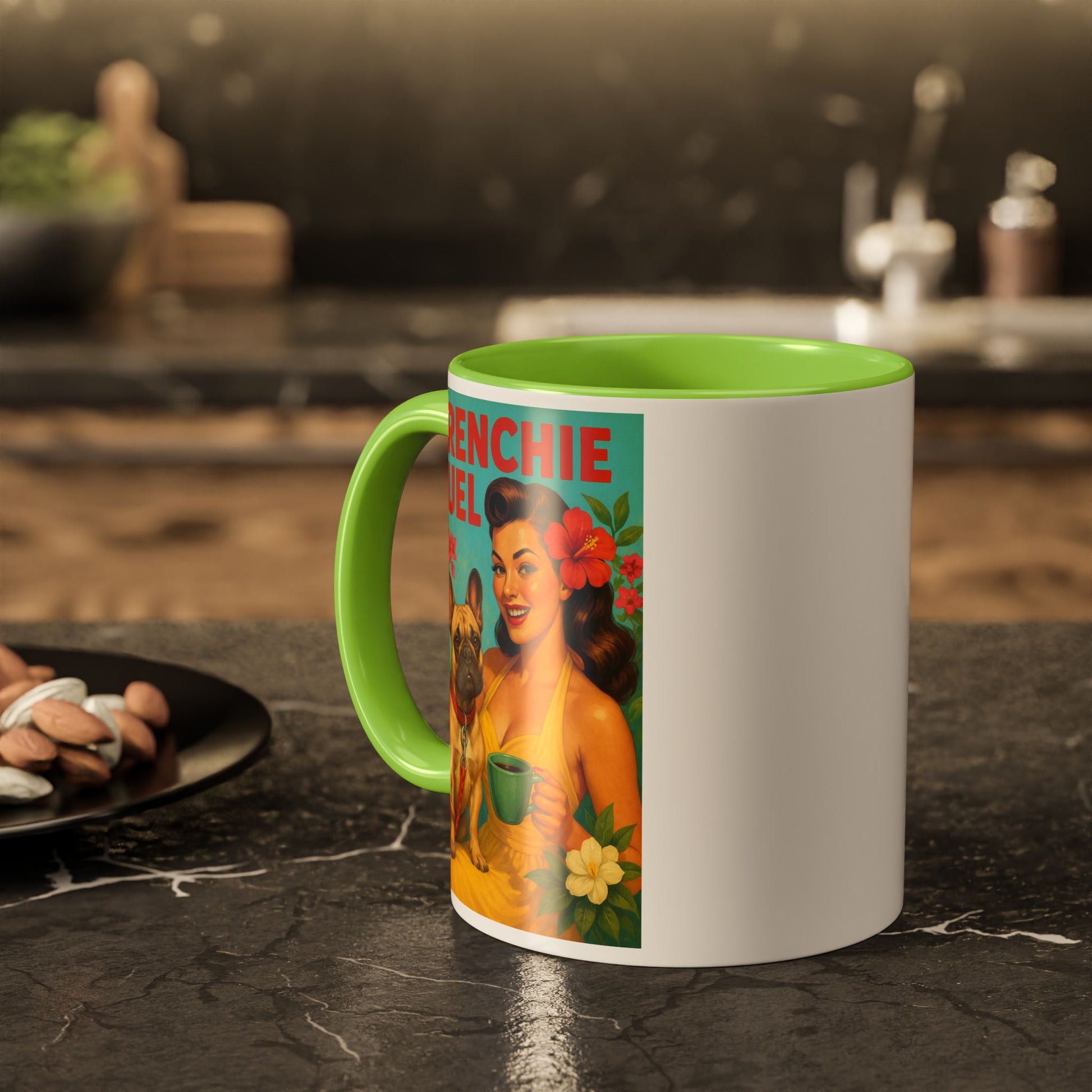 Vibrant Vintage Mug Collection, Colorful Coffee Cups, Gift for Dog Lovers, Kitchen Decor, Retro Art Mugs