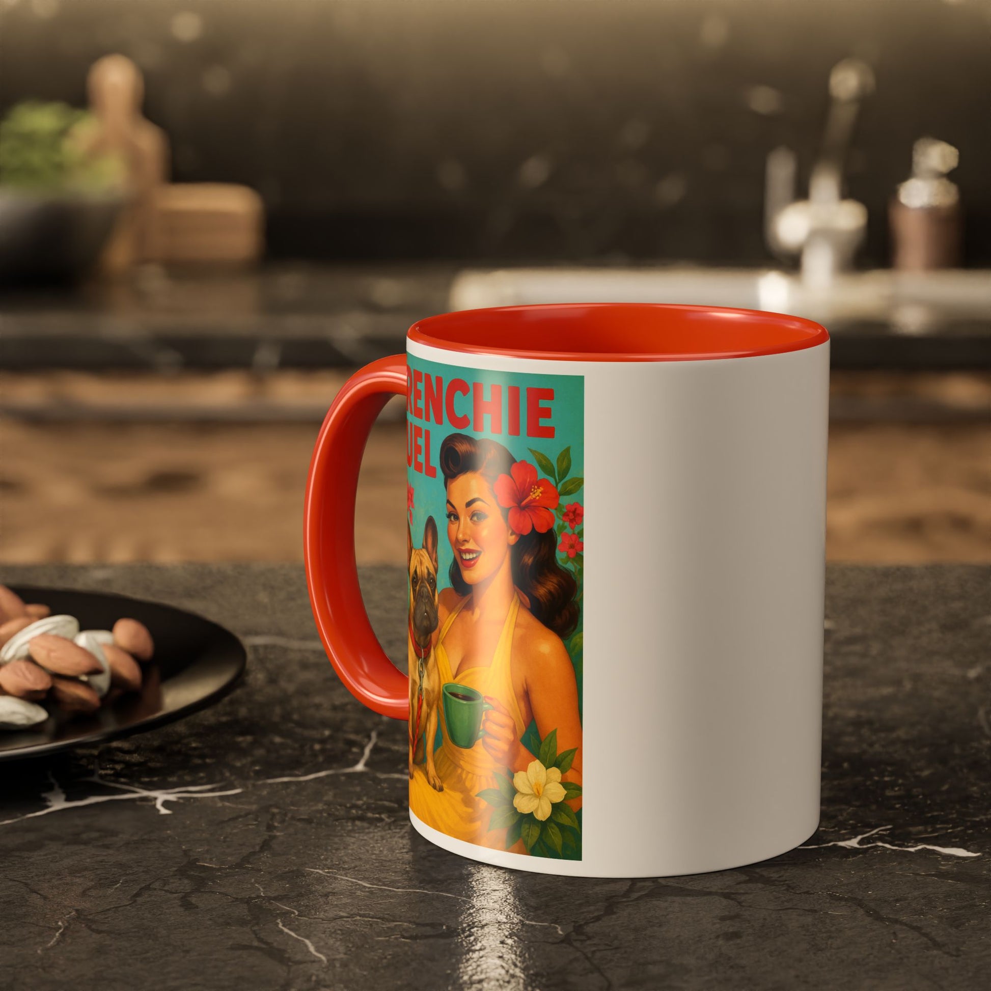 Vibrant Vintage Mug Collection, Colorful Coffee Cups, Gift for Dog Lovers, Kitchen Decor, Retro Art Mugs