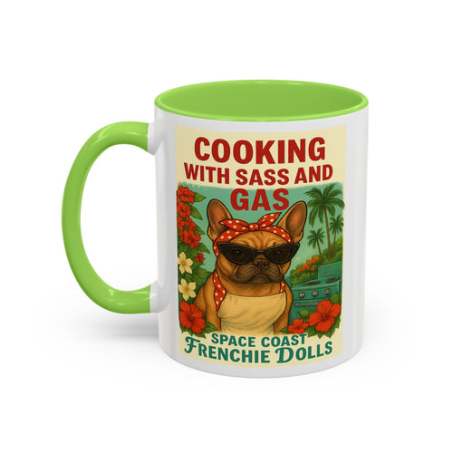 Colorful French Bulldog Mugs, Fun Gift for Coffee Lovers, Kitchen Decor, Pet-Themed Gifts, Cooking with Sass, Unique Mug Design