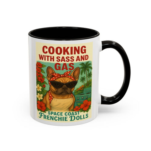 Colorful French Bulldog Mugs, Fun Gift for Coffee Lovers, Kitchen Decor, Pet-Themed Gifts, Cooking with Sass, Unique Mug Design