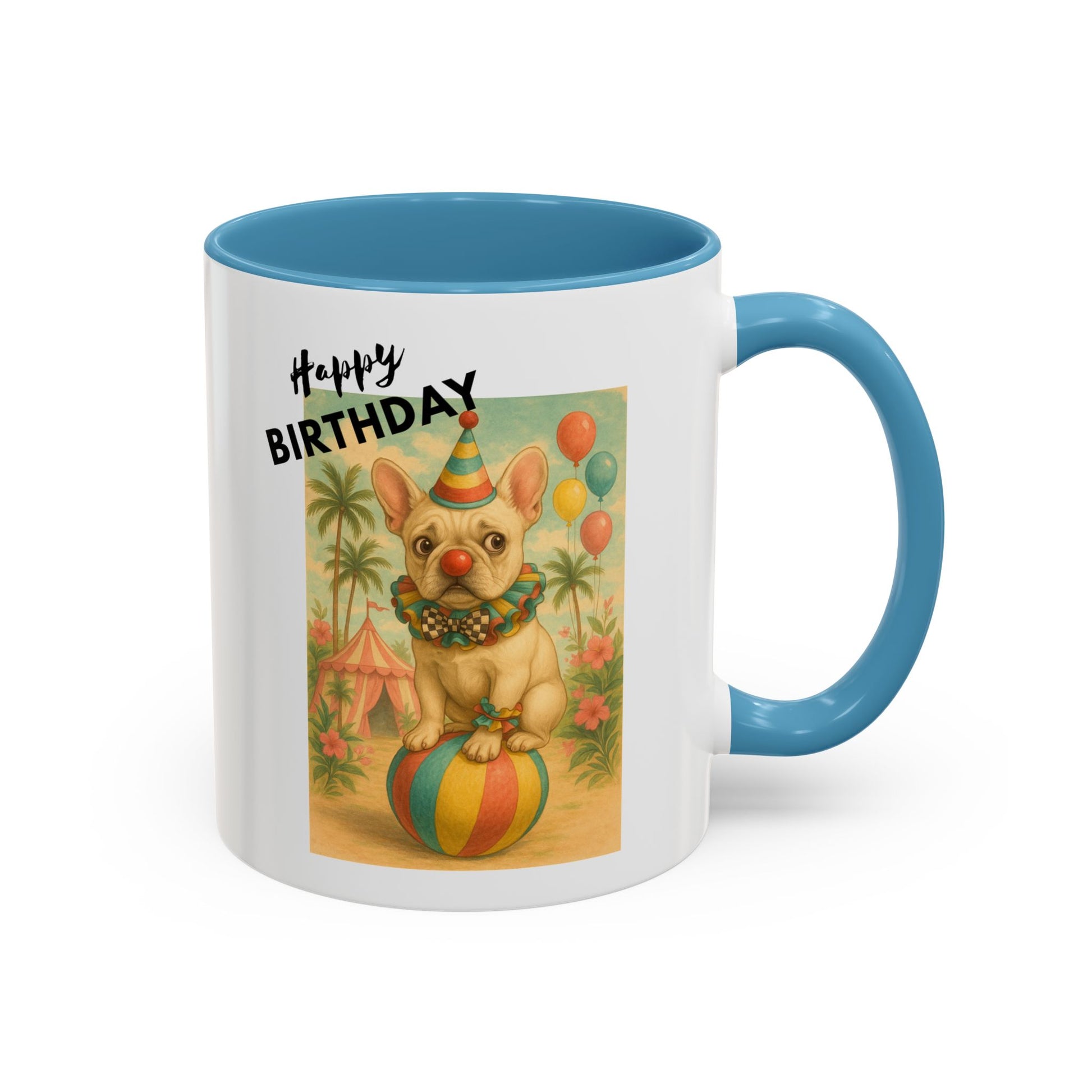 Happy Birthday Frenchie Mug | Cute Dog Coffee Cup, Birthday Gift for Dog Lovers, Party Mug, Pet Gift, Celebratory Drinkware