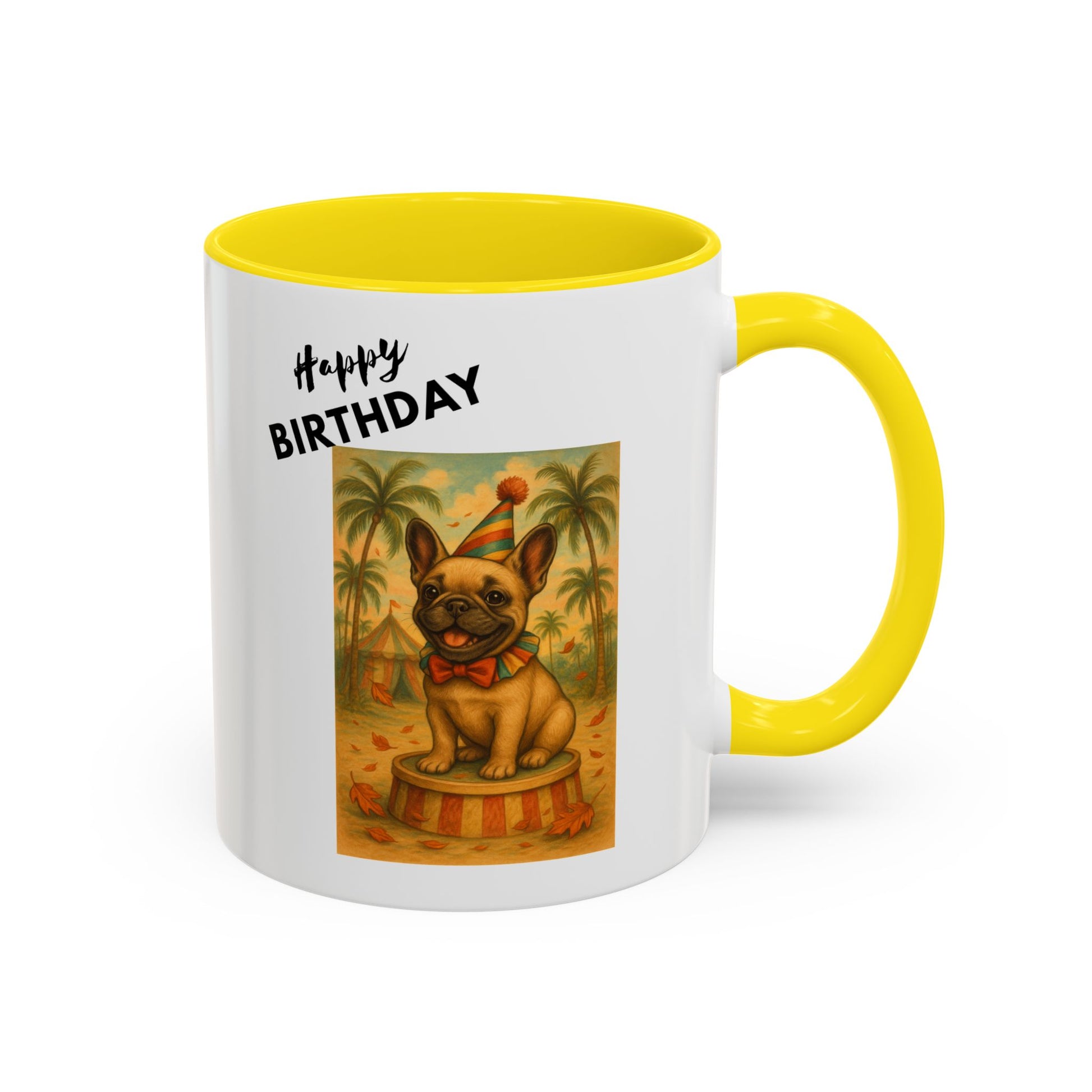 Birthday French Bulldog Accent Coffee Mug | Fun Gift for Dog Lovers, Unique Birthday Present, Cute Kitchen Decor