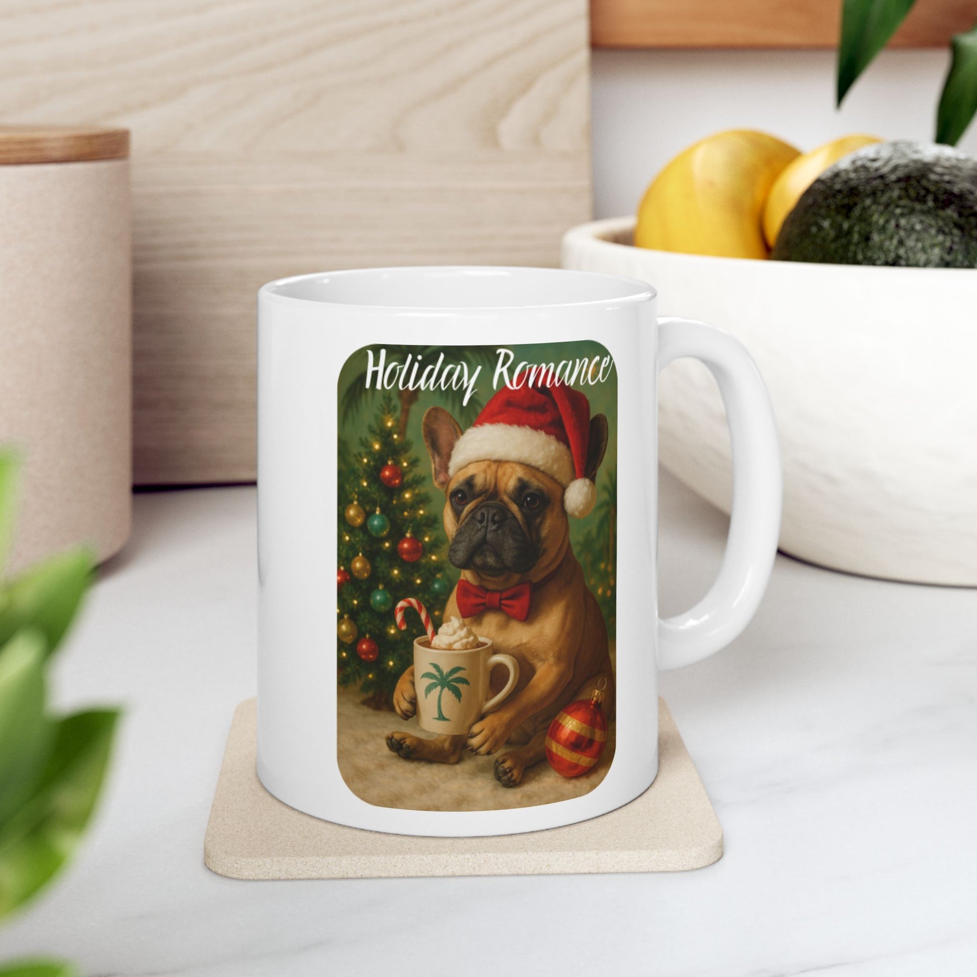 Festive Ceramic Coffee Mug - Holiday Cheer Design, Christmas Gift, Cozy Winter Beverage, Homemade Cocoa Mug, Unique Holiday Decor