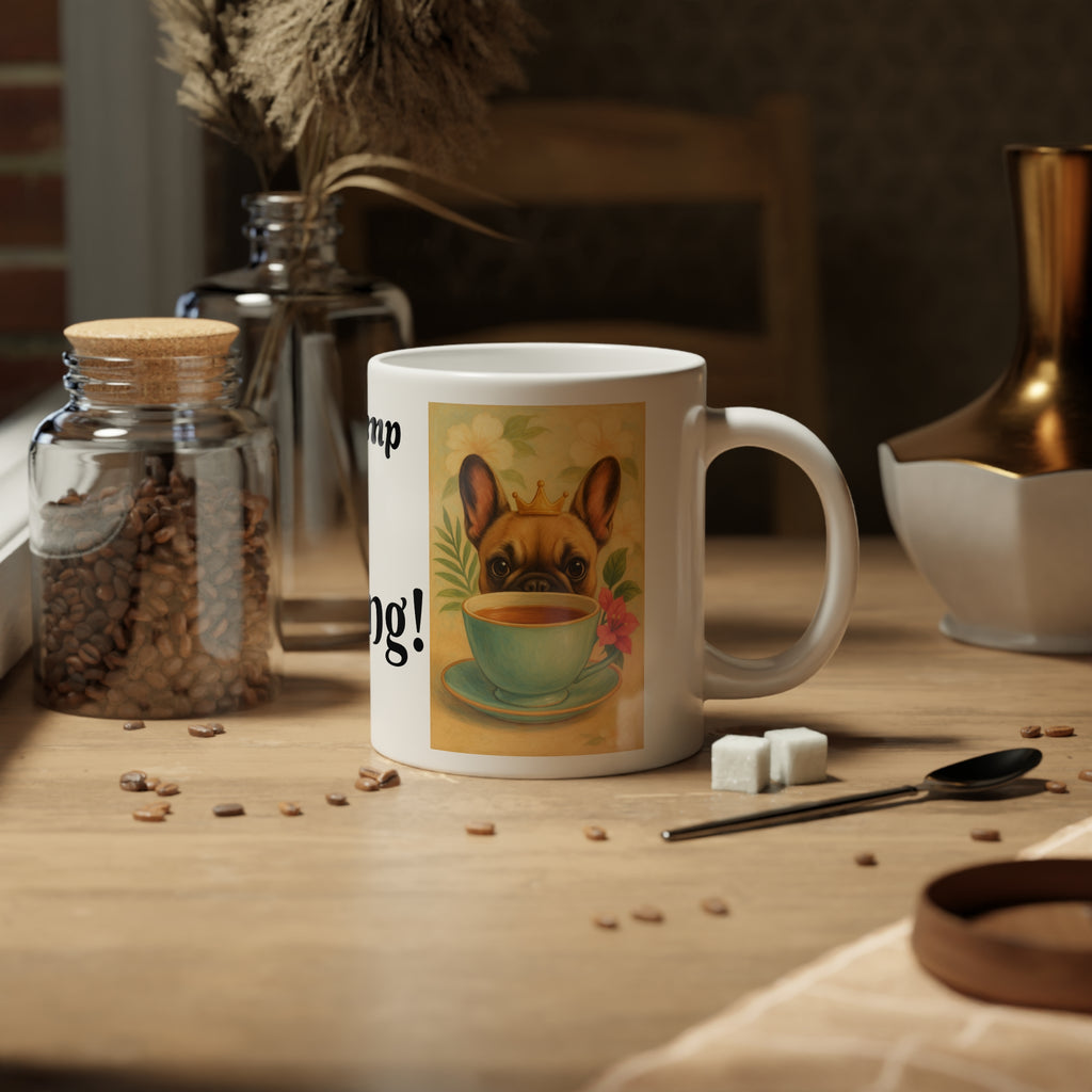 Frenchie Lover Jumbo Mug, 20oz - Tea Coffee Cup, French Bulldog Gift, Cute Dog Lover Present, Oversized Drinkware
