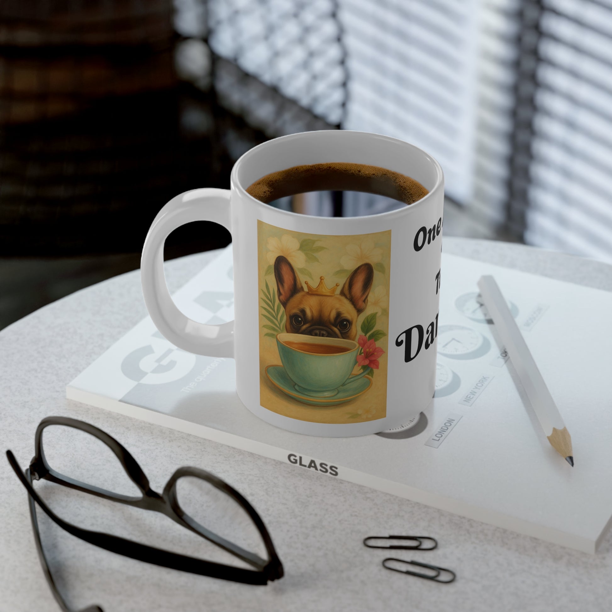 Frenchie Lover Jumbo Mug, 20oz - Tea Coffee Cup, French Bulldog Gift, Cute Dog Lover Present, Oversized Drinkware