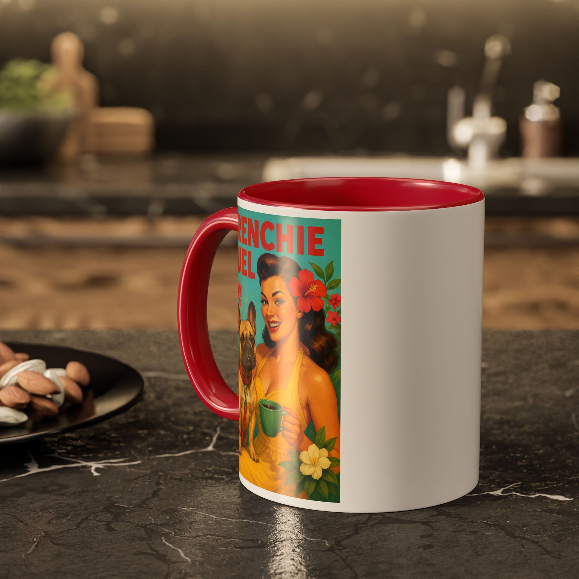Vibrant Vintage Mug Collection, Colorful Coffee Cups, Gift for Dog Lovers, Kitchen Decor, Retro Art Mugs
