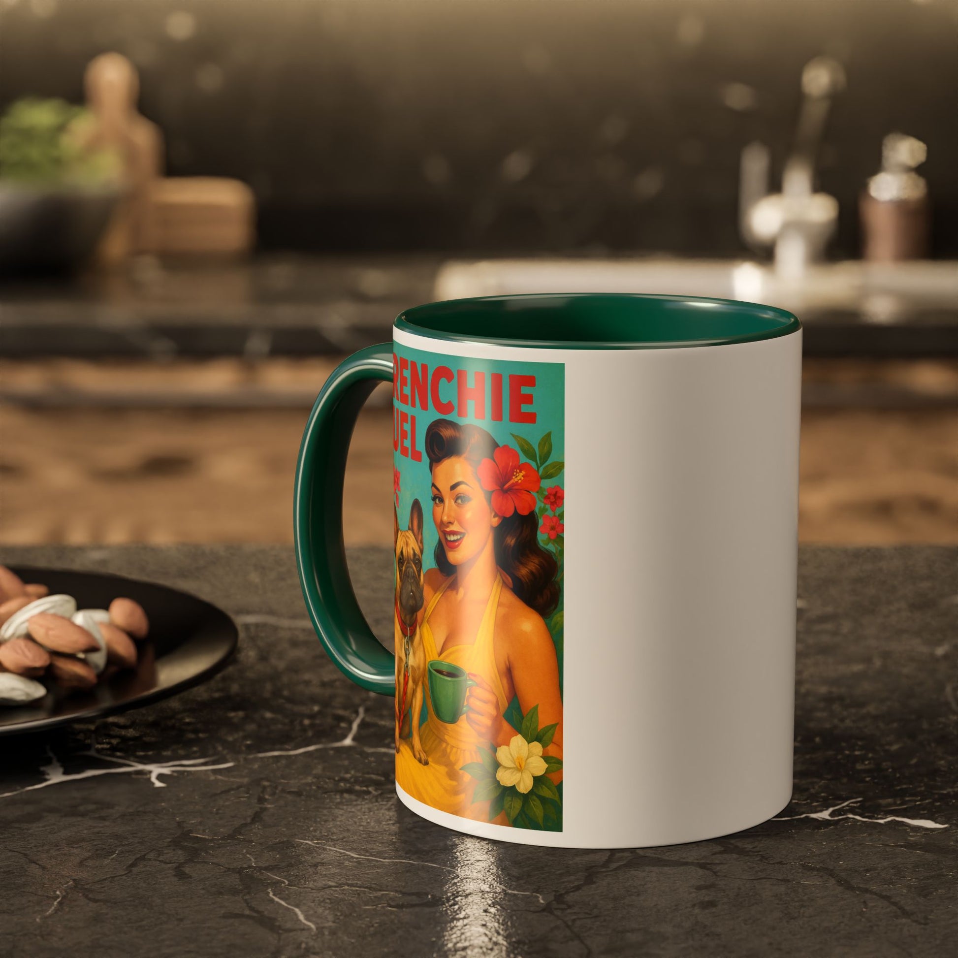 Vibrant Vintage Mug Collection, Colorful Coffee Cups, Gift for Dog Lovers, Kitchen Decor, Retro Art Mugs